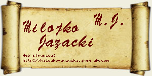 Milojko Jazački vizit kartica
